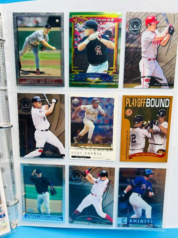 Photo 1 of 165819… final sale no return refund-90 mixed refractor, chrome, foil baseball cards in binder