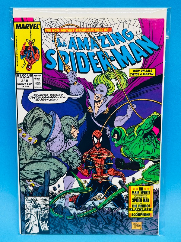 Photo 1 of 165827…The Amazing Spider-Man comic 319  in plastic sleeve 