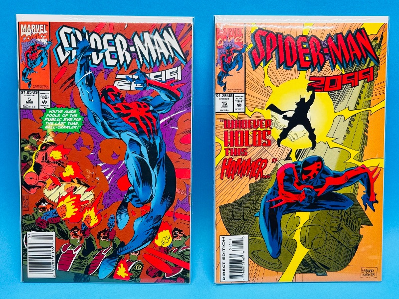 Photo 1 of 165843…2 Spider-Man 2099 comics in plastic sleeves 