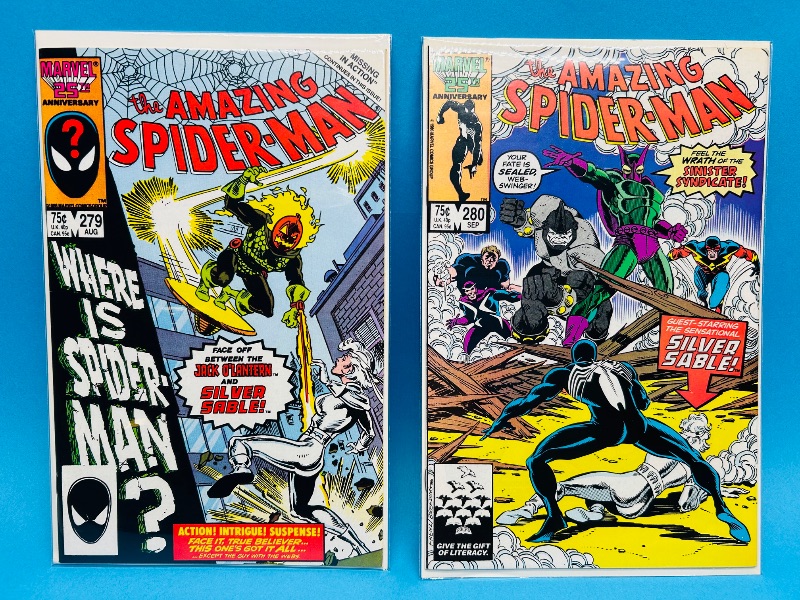 Photo 1 of 165845…2 vintage Spider-Man comics in plastic sleeves