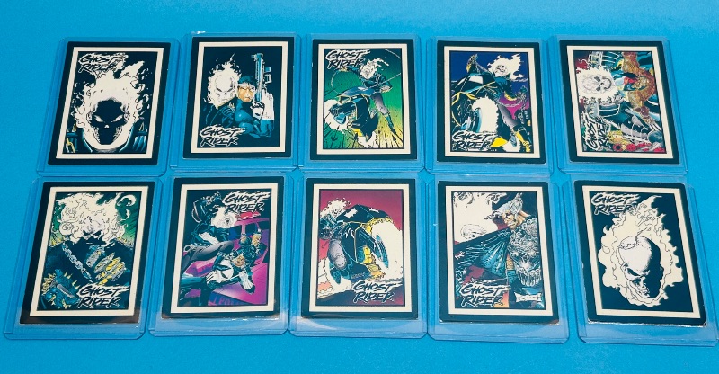 Photo 1 of 165847…Glow in the dark Ghost Rider cards in hard plastic sleeves 1-10 set