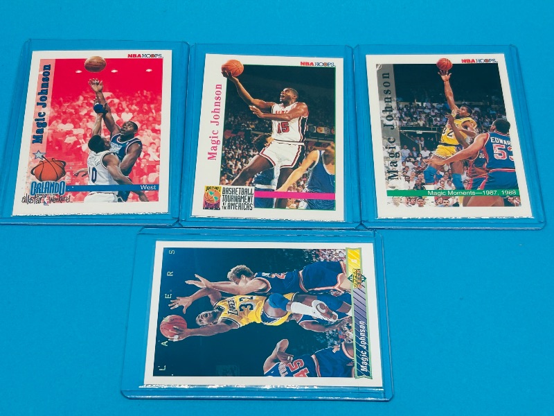 Photo 1 of 165873…Magic Johnson  cards in hard plastic sleeves 
