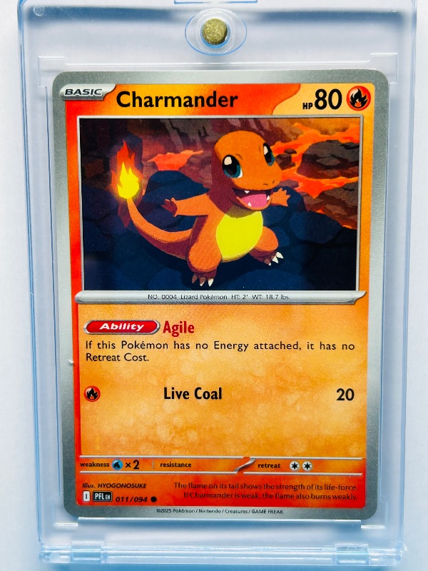 Photo 1 of 165880…Charmander Pokémon card in hard plastic case