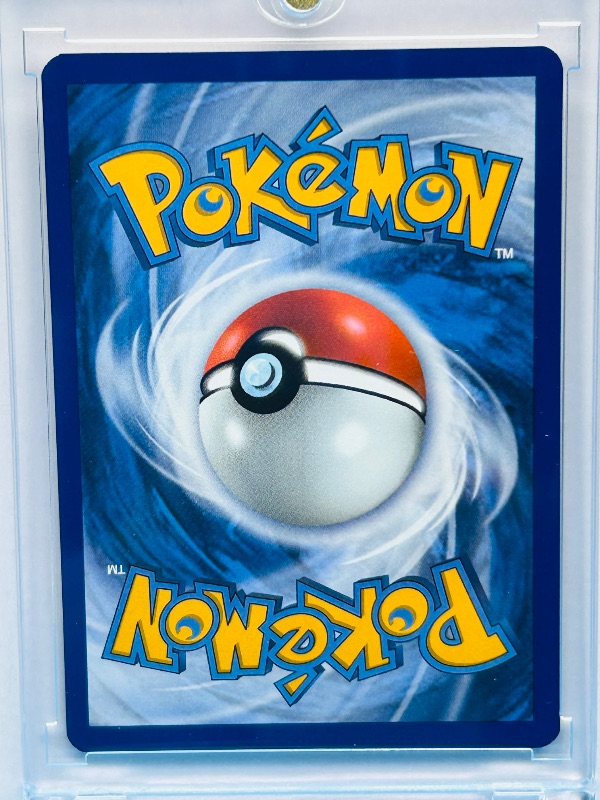 Photo 1 of 165883…Ethan’s Pichu Pokémon card in hard plastic case