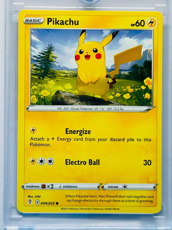 Photo 1 of 165890…Pikachu Pokémon card in hard plastic case