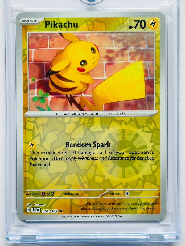 Photo 1 of 165896…reverse holo Pikachu Pokémon card in hard plastic case 