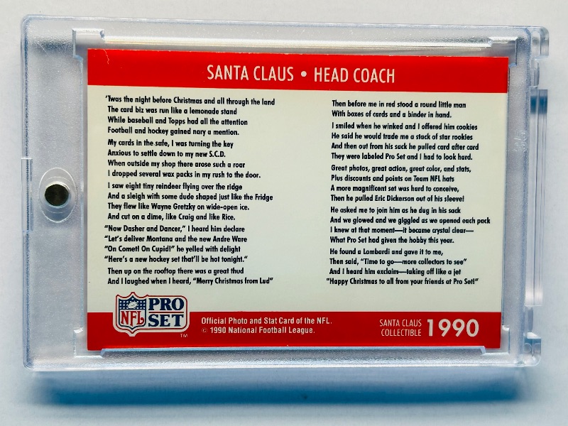 Photo 1 of 165908…NFL Pro Set Santa Claus head coach card in hard plastic case