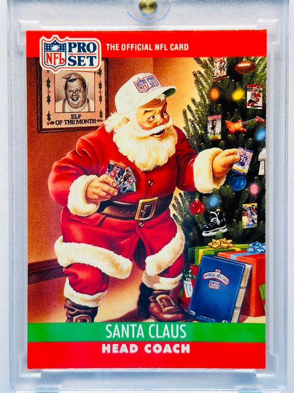 Photo 1 of 165909… NFL Pro Set Santa Claus head coach card in hard plastic case 