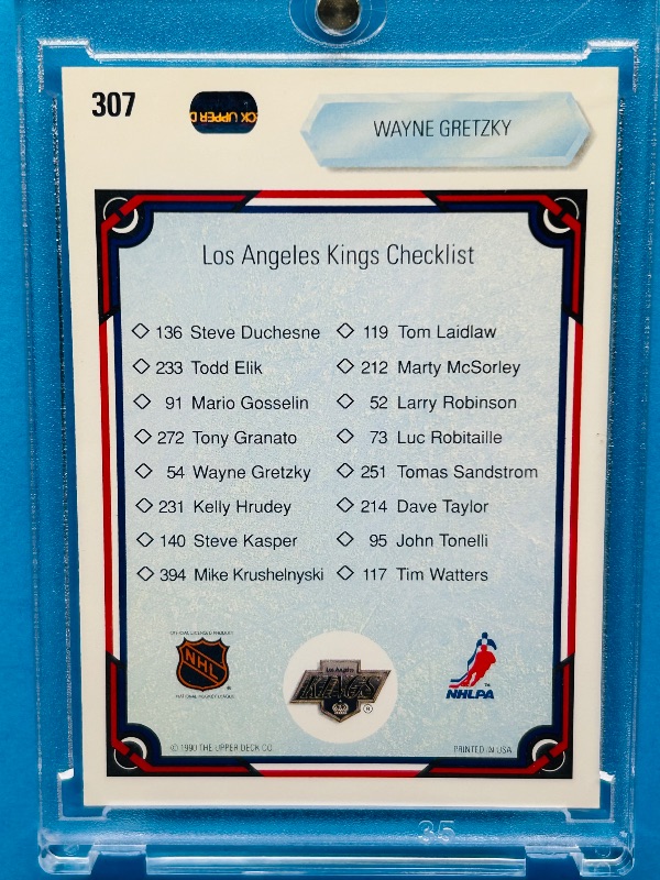 Photo 1 of 165910…Wayne Gretzky card 307 in hard plastic case