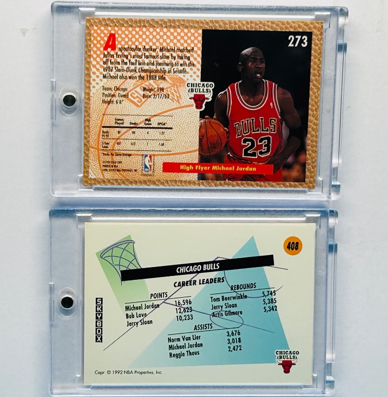Photo 1 of 165921…2 Michael Jordan cards in hard plastic cases 