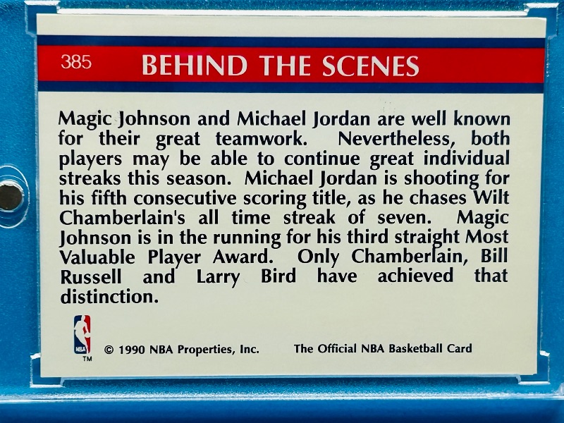 Photo 1 of 165922…Jordan and Johnson card 385 in hard plastic case