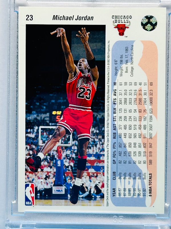 Photo 1 of 165923…Michael Jordan card 23 in hard plastic case