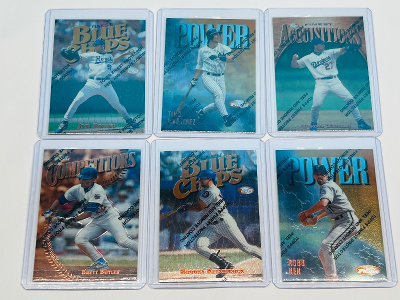 Photo 1 of 165925… 6 Topps Finest Protectors baseball refractor cards in hard plastic sleeves