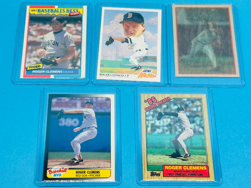 Photo 1 of 165935…5 Roger Clemens cards in hard plastic sleeves