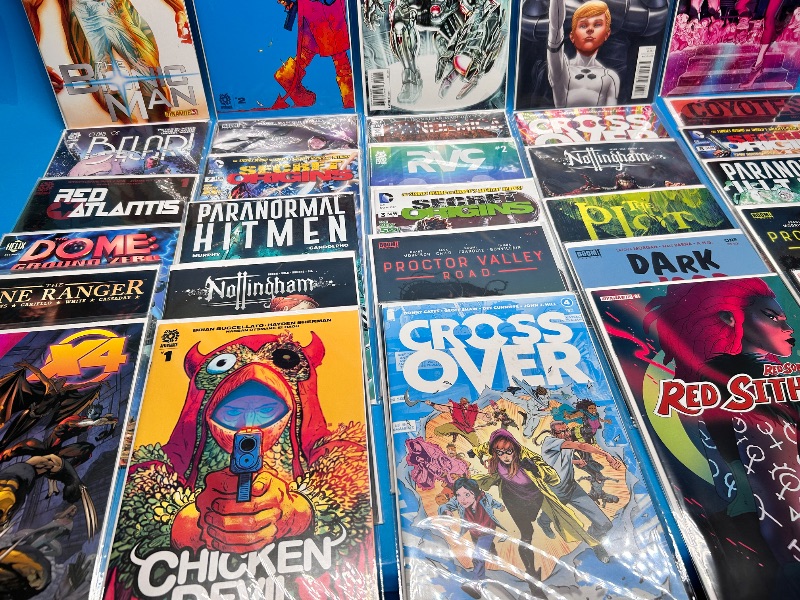 Photo 1 of 165952… final sale no return or refund-30 misc comics in plastic sleeves 