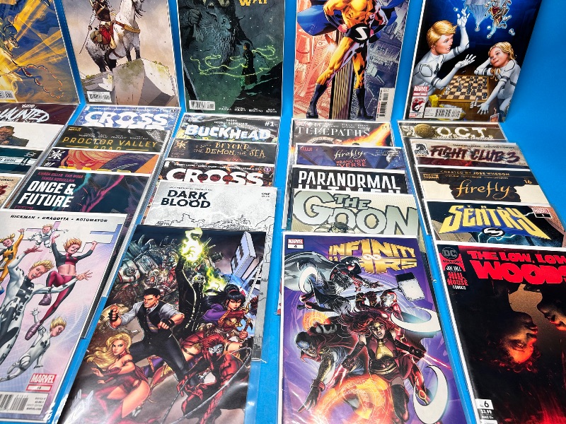 Photo 1 of 165953… final sale no return or refund-30 misc comics in plastic sleeves 