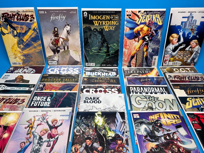 Photo 1 of 165953… final sale no return or refund-30 misc comics in plastic sleeves 