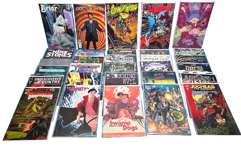 Photo 1 of 165954… final sale no return or refund-30 misc comics in plastic sleeves 