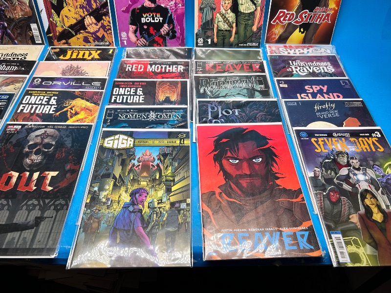 Photo 1 of 165955… final sale no return or refund-30 misc comics in plastic sleeves 