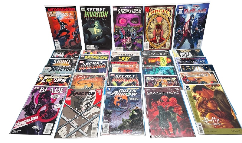 Photo 1 of 165956… final sale no return or refund-30 misc comics in plastic sleeves 