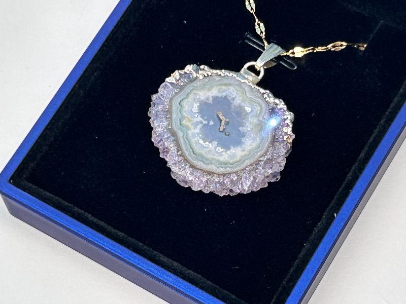 Photo 1 of 165967… amethyst stalactite pendant on adjustable 18-20” chain in lighted gift box