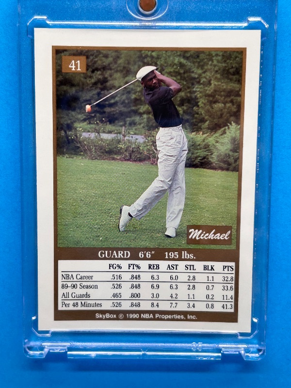 Photo 1 of 166034…Skybox Michael Jordan card 41  in hard plastic case