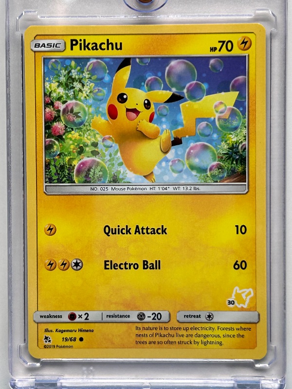 Photo 1 of 166037…Pikachu  Pokemon card in hard plastic case 