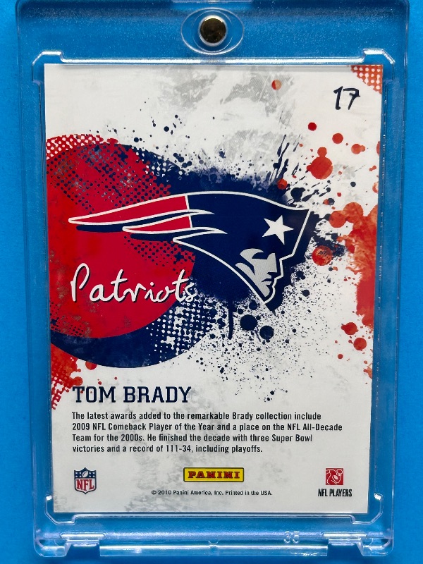 Photo 1 of 166045…Tom Brady Franchise card 17 in hard plastic case