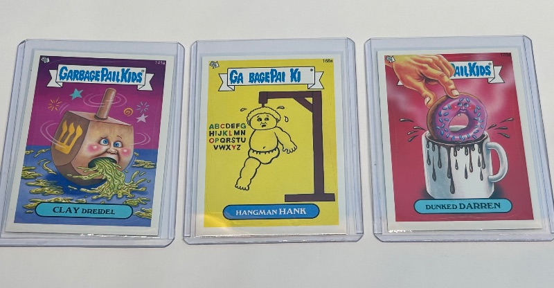 Photo 1 of 166046…3 Garbage Pail Kids cards in hard plastic sleeves -2013