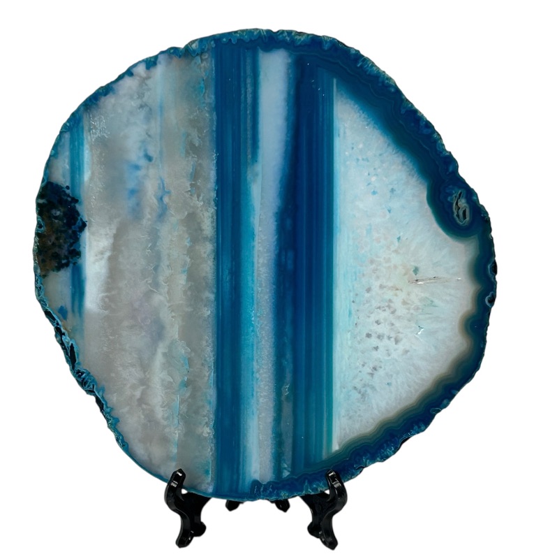 Photo 1 of 166054… large 6” agate slice with stand in gift box