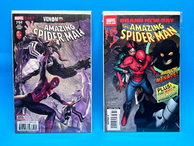 Photo 1 of 166063…2 Spider-Man comics in plastic sleeves 