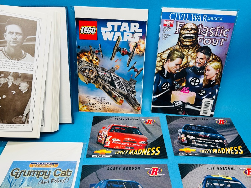 View 2 of 166143…comics, baseball book, NASCAR jumbo cards