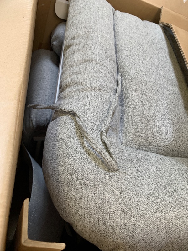 Photo 1 of SMUG Swivel Rocking Recliner Chair with Extra Large Footrest High Back, Upholstered Glider Nursery Chair for Living Room, Bedroom & Nursery, Comfortable Deep Seat for Relaxation, Grey
