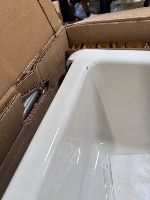 Photo 1 of KOHLER K-6487-0 Whitehaven Farmhouse Self-Trimming 29-11/16" x 21-9/16" x 9-5/8" Front Undermount Single-Bowl Kitchen Sink with Tall Apron, 30 Inch, White