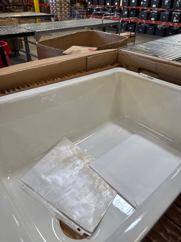 Photo 1 of KOHLER K-6487-0 Whitehaven Farmhouse Self-Trimming 29-11/16" x 21-9/16" x 9-5/8" Front Undermount Single-Bowl Kitchen Sink with Tall Apron, 30 Inch, White