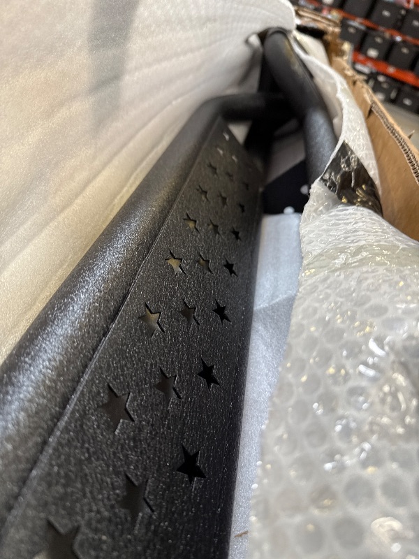 Photo 1 of Running Boards Compatible with 2015-2025 Ford F150 F 150, 2017-2025 Ford F250 F350 Super Duty SuperCrew/Crew Cab 4 Full Size Doors, 6" 2-Stairs Side Step Rails Coated Black Carbon Steel Nerf Bars