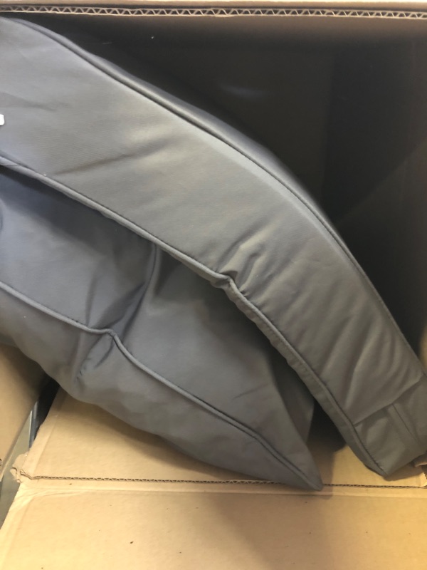 Photo 1 of Comcaver Outdoor Seat Cushion Set for Chair Sofa Couch, Fade Resistant Waterproof Bottom and Backrest Cushions for Patio Furniture, Dark Grey, 24x24 Inch,1 Set