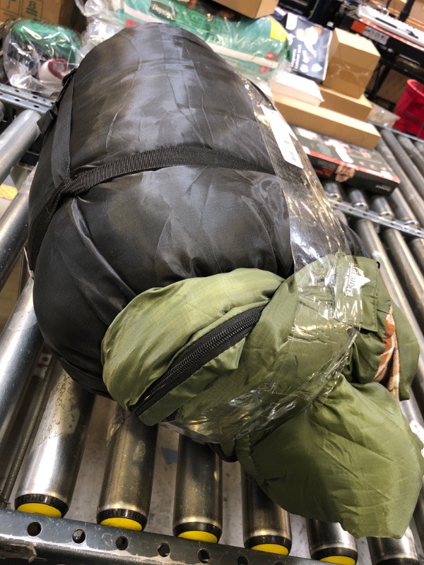 Photo 1 of AGEMORE Cotton Flannel Double Sleeping Bag for Camping, Backpacking Or Hiking. Queen Size 2 Person Waterproof Sleeping Bag for Adults Or Teens. Lightweight with Compression Sack