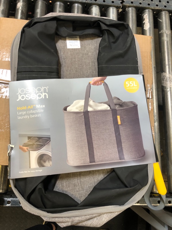 Photo 1 of Joseph Joseph Hold-All Max Collapsible 55L Washing Laundry Basket Bag, Durable Fabric, Moisture Resistant, Grey