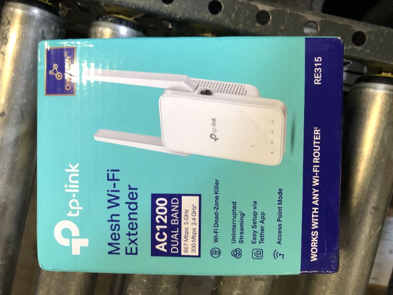 Photo 1 of TP-Link AC1200 WiFi Extender, 2024 Wirecutter Best WiFi Extender, 1.2Gbps home signal booster, Dual Band 5GHz/2.4GHz, Covers Up to 1500 Sq.ft and 30 Devices ,support Onemesh, One Ethernet Port (RE315)