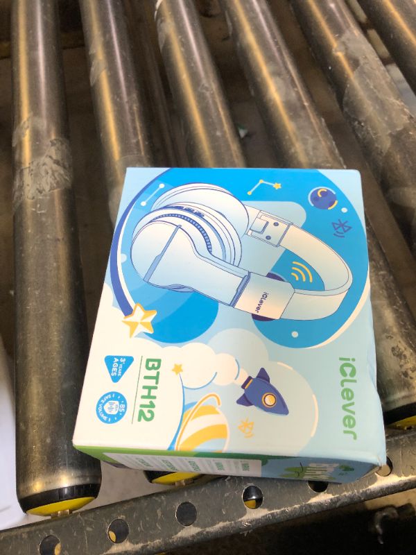 Photo 1 of iClever BTH12 Kids Bluetooth Headphones,Colorful LED Lights Kids Headphones Wireless,74/85dBA Safe Volume,85H Playtime,Fast Charging,Bluetooth 5.2,Over Ear,Built-in Mic for iPad/Tablet/Airplane,Blue