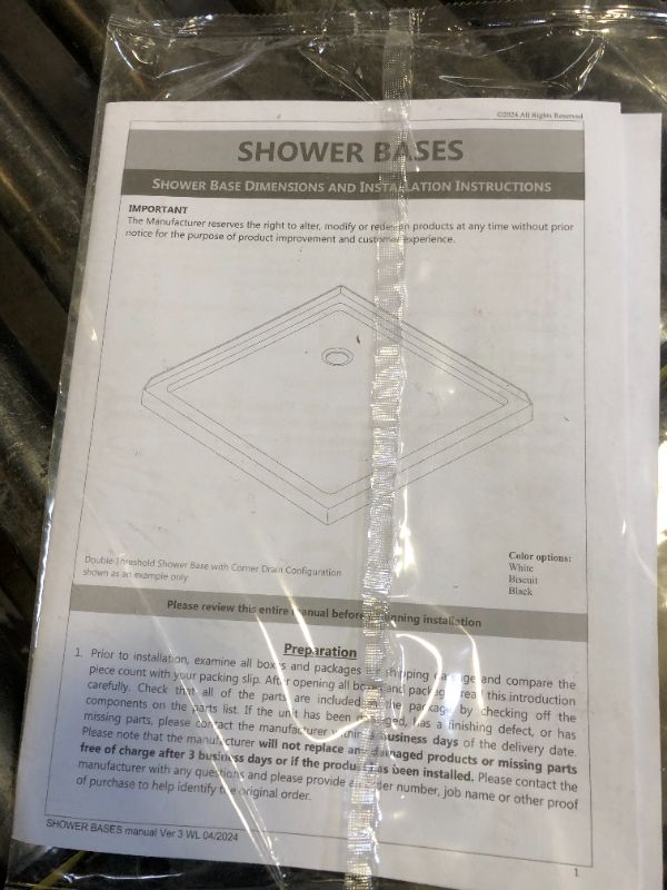 Photo 1 of SHOWER BASE
DIMENSIONS UNKNOWN