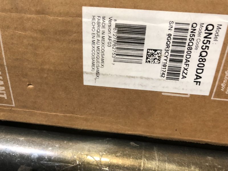 Photo 1 of SAMSUNG 55-Inch Class QLED 4K Q80D Series Quantum HDR+ Smart TV w/Dolby Atmos, Object Tracking Sound Lite, Direct Full Array, Motion Xcelerator, Alexa Built-in (QN55Q80D, 2024 Model)
CRACKED SCREEN 
FOR PARTS ONLY