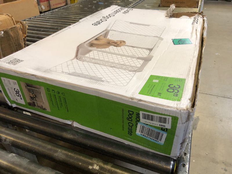 Photo 1 of DIGGS Evolv Dog Crate - Slim, Durable Dog Kennel with Removable Ceiling Panel and Modular Design - Safe, Stylish, and Convenient (Ash, Intermediate)