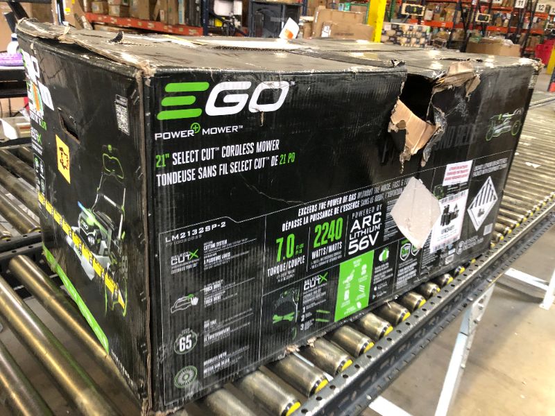 Photo 1 of EGO POWER+ Electric Lawn Mower, Self-Propelled Cordless with Select Cut and Touch Drive, Includes (2) 56V 4.0Ah Batteries and Rapid Charger – LM2132SP-2
