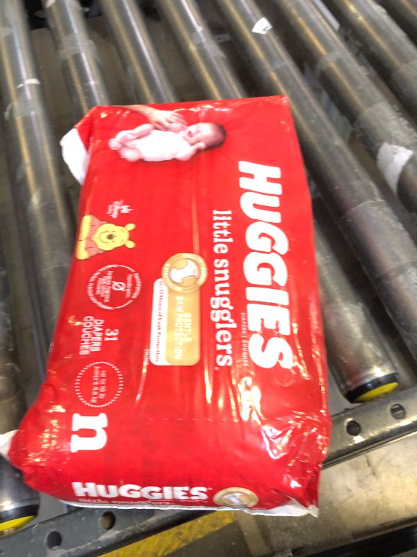 Photo 1 of Huggies Newborn Diapers, Little Snugglers Baby Diapers, Size Newborn (up to 10 lbs), 31 Count