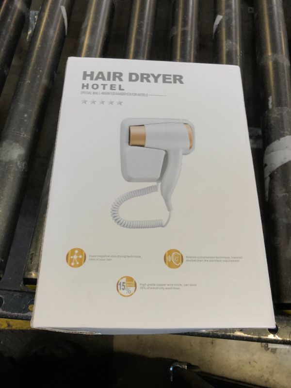 Photo 1 of Hotel Wall Mounted Hair Dryer for Bathroom,Restroom Professional Blow Dryer,with Stand Rack,Specialised Motor for Salon,Fast Drying - Gifts?Massage air Cushion Comb,Screws+ Adhesive? 110V