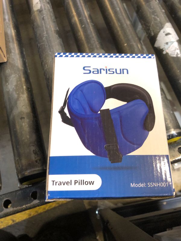 Photo 1 of SARISUN Travel Pillows for Airplanes, Airplane Pillow for Long Flight, Airplane Head Strap with Eye Mask for Sleep, Travel Neck Pillow for Car Road Trip, 360° Support Headrest, Stop Bobblehead, Black