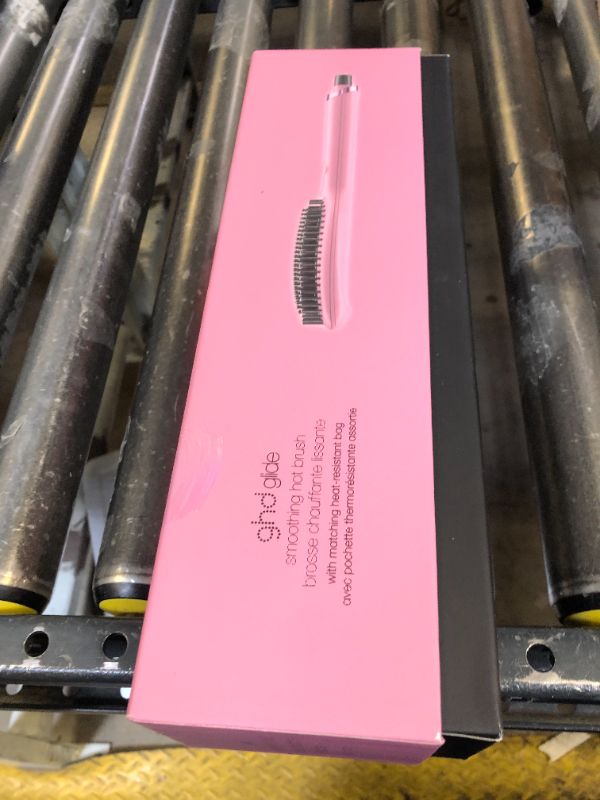 Photo 1 of ghd Glide Hot Air Brush | Limited Edition in Fondant Pink | Professional Smoothing Blow Dryer Brush, Ceramic Hair Straightener, and Styler