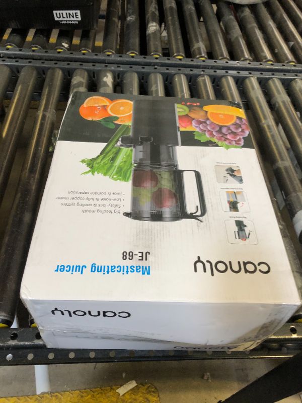 Photo 1 of Cold Press Juicer, 5.8" Wide Feed Chute Juice Extractor Machine with 400W, High Juice Yield, Slow Masticating Juicer for Whole Vegetables & Fruits, Black